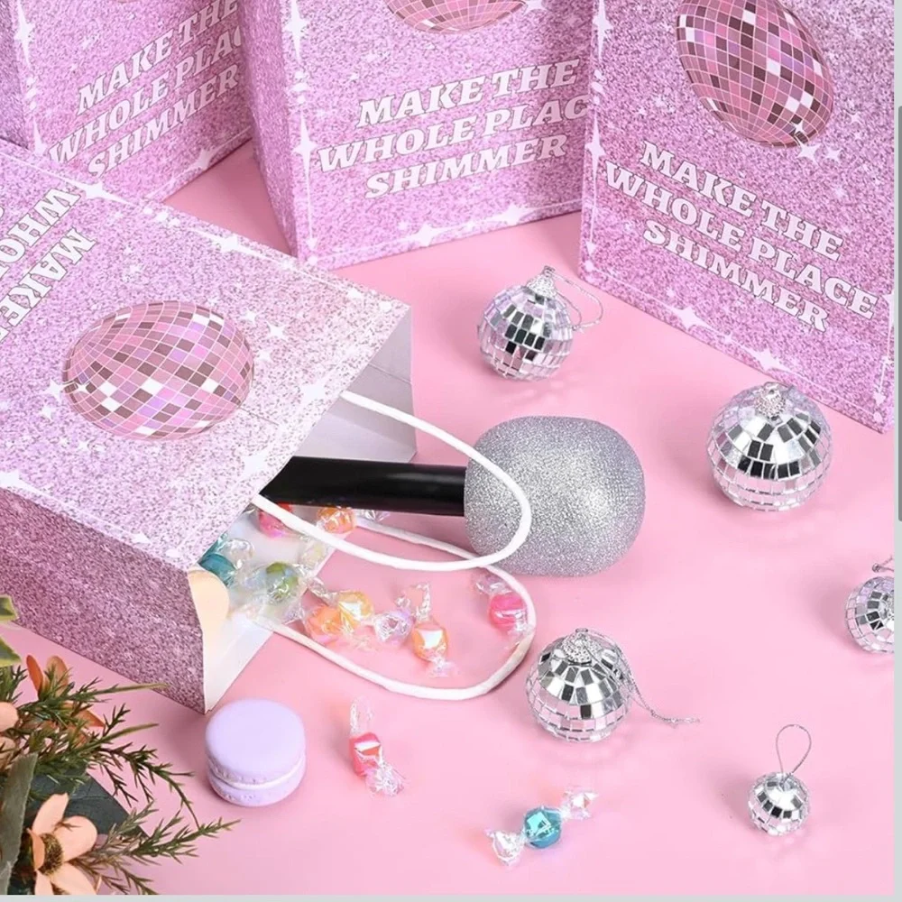 NWT 12pc Swiftie Bejeweled Pink Glitter Party Gift Bags‎